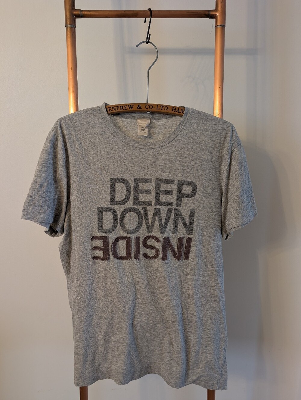 Y2K "DIESEL" - Deep Down Inside Graphic Tee - Gray (XL)